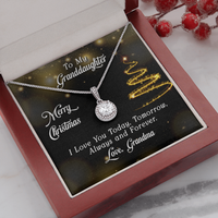 Grandma to Granddaughter Necklace, Granddaughter Christmas Necklace, Eternal Hope Cubic Zirconia Pendant Necklace, Holiday Present for Her