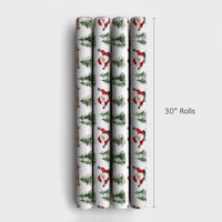 Pine Tree Santa Gift Wrap, Skateboarding Santa Wrapping Paper, Whimsical Skater Santa Wrapping Paper, Humorous Christmas Holiday Present Wrap