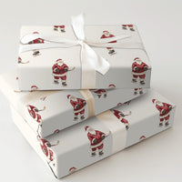Ice Hockey Christmas Gift Wrap, Hockey Santa Wrapping Paper, Festive Sports Holiday Wrapping Paper, Santa Skater Gift Wrap Roll