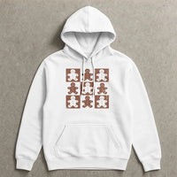 Retro Checkered Christmas Sweatshirt, Gingerbread Man Hoodie, Adorable Holiday Cookie Hooded Pullover, Adorable Festive Xmas Present for Her