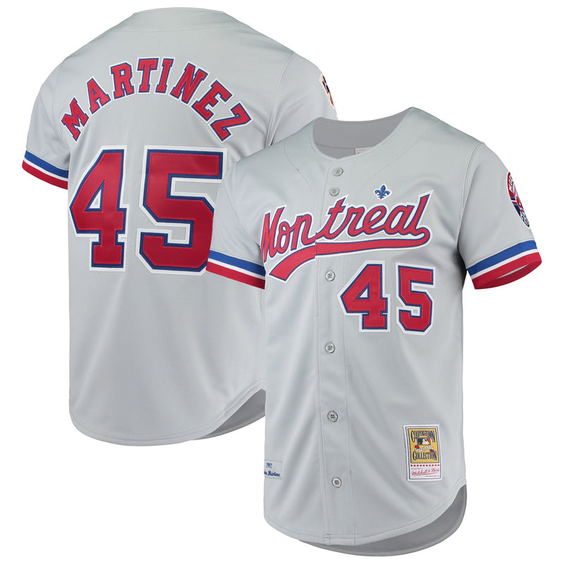 Montreal Expos Pedro Martinez Gray Cooperstown Collection Authentic Jersey