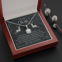 Christmas Message Keepsake Pendant, Wife Eternal Hope Necklace, White Gold Stainless Steel, Romantic Holiday Jewelry Present for Wife