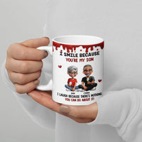 Humorous Son Ceramic Mug, I Smile Because You're My Son Mug, Humorous Son Coffee Mug, Birthday Christmas Present for Son from Mom