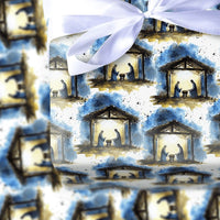 Holy Family Holiday Gift Wrap, Nativity Scene Christmas Wrapping Paper, Watercolor Religious Wrapping Paper, Christian Present Paper Roll