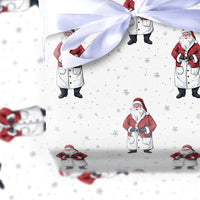 Vintage Christmas Gift Wrap, Classic Santa Claus Wrapping Paper, Red and White Holiday Wrapping Paper, Traditional Xmas Wrapping Paper Roll