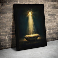 Star of Bethlehem Manger Canvas Print, Nativity Scene Canvas Wall Art, Religious Christmas Wall Decor, Holy Night Christian Canvas Art