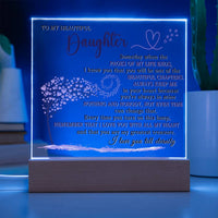 Sentimental Daughter Night Light, To My Daughter Acrylic Plaque, Daughter LED Acrylic Sign, Meaningful Birthday and Christmas Keepsake Present