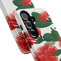 New Zealand Christmas Tree Phone Cover, Pohutukawa Flower Samsung Case, Red Botanical Floral Phone Case, Dual Layer Tough Kiwi Present