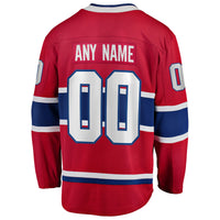 Montreal Canadiens Red Home Breakaway Custom Jersey