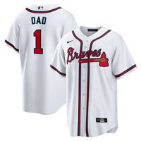 Atlanta Braves White #1 Dad Home Replica Jersey