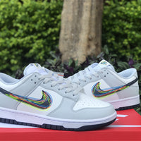 Low Top Sneakers, White Gray Colorway, Lace Up Design, Casual Gift for Sneaker Fans