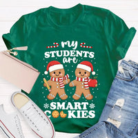 Snowflake Holiday Educator Tee, Smart Cookies Teacher Christmas Shirt, Adorable Baking School T-Shirt, Elementary Teacher Graphic Xmas Shirt