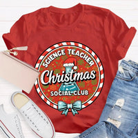Humorous Holiday Chemistry STEM Shirt, Science Teacher Christmas Social Club T-Shirt, Festive Science Graphic Tee, Xmas Educator Present