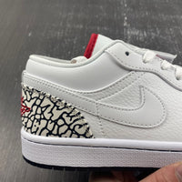 Low Top Sneakers, White Gray Colorway, Snake Pattern, Lace Up Design, Casual Gift for Sneaker Fans