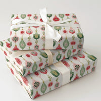 Retro Bauble Holiday Gift Wrap, Vintage Christmas Ornament Wrapping Paper, Nostalgic Xmas Tree Wrapping Paper, Festive Gift Wrapping Paper