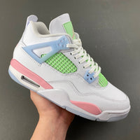 Retro Low Top Sneakers, White Green Pink Colorway, Valentine Design, Lace Up Design, Casual Gift for Sneaker Fans