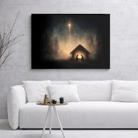 Star of Bethlehem Wall Art, Nativity Scene Canvas Print, Christian Christmas Canvas, Religious Holy Night Wall Decor, Holiday Canvas Present