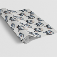 Blue-Eyed Dog Gift Wrap, Siberian Husky Wrapping Paper, Adorable Husky Birthday Wrapping Paper, Dog Christmas Present Paper, Pet Lover Gift Wrap
