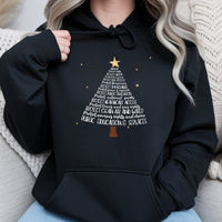 Progressive Activist Sweatshirt, Social Justice Christmas Tree Hoodie, Holiday Human Rights Hooded Sweater, Activism Xmas Pullover Present