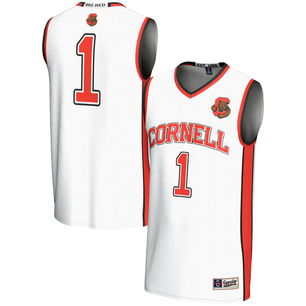 #1 Cornell Big Red Lightweight Basketball Jersey - White