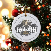 Nativity Scene Christmas Ornament, Hark the Herald Angels Sing Ornament, Christian Holiday Ceramic Ornament, Religious Xmas Tree Decor
