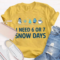 Humorous Winter Holiday Graphic Tee, Snow Days Snowflake Christmas Tree Shirt, Comfy Snow Lover T-Shirt, Winter Break Teacher Present