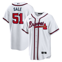 Atlanta Braves Chris Sale White Home Replica Jersey