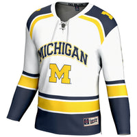 #1 Michigan Wolverines Hockey Jersey - White