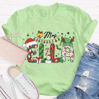 Personalized Snowman Holiday Shirt, Custom Snowman Christmas T-Shirt, Santa Hat Snowman Tee, Adorable Xmas Graphic T-Shirt, Winter Holiday Present