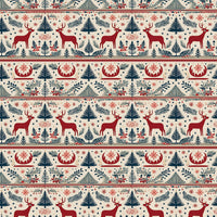Pine Tree Christmas Gift Wrap, Nordic Reindeer Wrapping Paper, Rustic Winter Holiday Wrapping Paper, Scandinavian Xmas Gift Wrap Roll