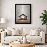 Minimalist Nativity Canvas Wall Art, Nativity Scene Canvas Print, Christian Christmas Canvas Art, Holy Family Canvas, Holiday Home Decor