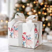 Watercolor Couple Holiday Gift Wrap, Dancing Santa Mrs Claus Wrapping Paper, Adorable Christmas Party Paper, Festive Couple Wrapping Paper