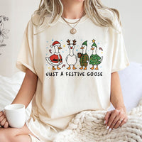 Silly Ducks Holiday Shirt, Festive Goose Christmas T-Shirt, Humorous Goose Lover Graphic Tee, Adorable Xmas Goose T-Shirt, Holiday Duck Lover Present