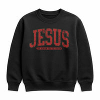 Christian Christmas Crewneck, Jesus Is the Reason for the Season Sweatshirt, Distressed Varsity Holiday Sweater, Faith Winter Pullover Present