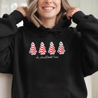 Candy Cane Pine Tree Graphic Hoodie, Oh Christmas Tree Hoodie, Adorable Festive Holiday Hoodie, Winter Xmas Sweatshirt, Holiday Present for Women