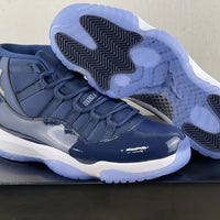 Sneakers, Midnight Blue Colorway, Patent Leather Footwear, Lace Up Design, Casual Gift for Sneaker Fans