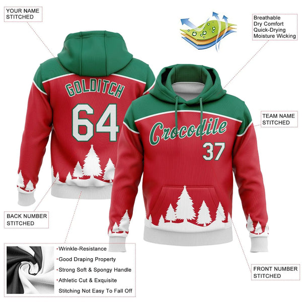Personalized Name and Number Holiday Hoodie, Custom Christmas Tree Sports Hoodie, Festive Team Sweatshirt Hoodie, Xmas Sports