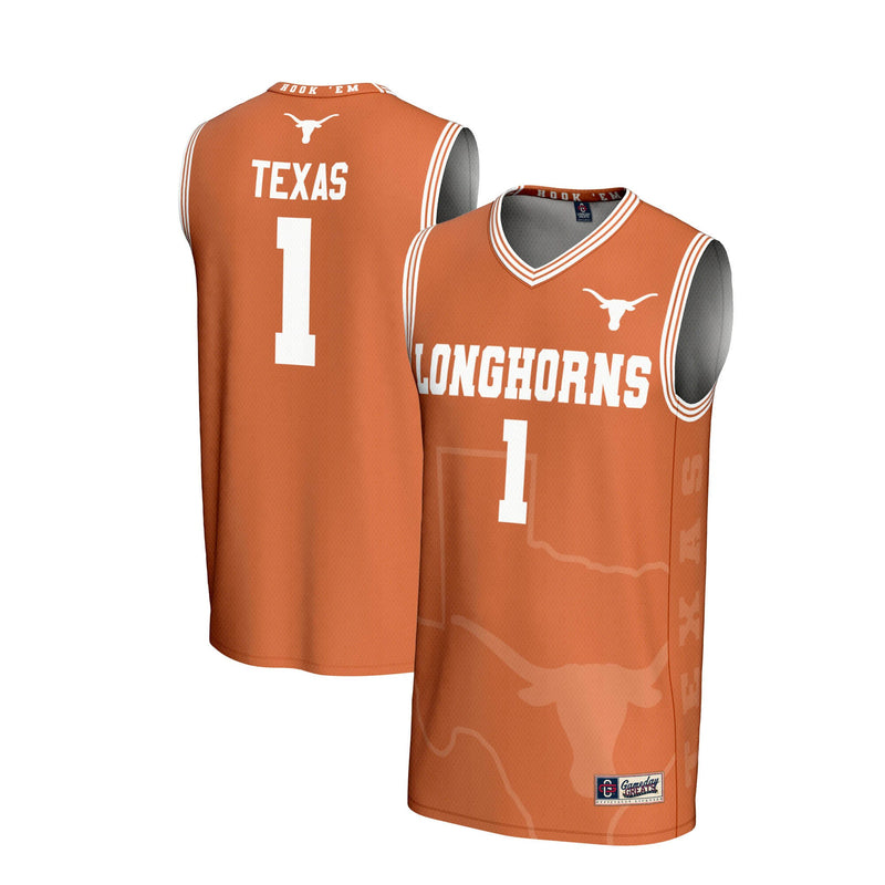 #1 Texas Longhorns Lightweight Icon Print Basketball Jersey - Texas Orange