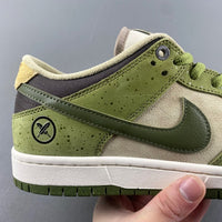 Low Top Skate Shoes, Green Colorway, Lace Up Design, Casual Gift for Shoe Lovers