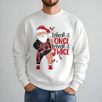 Gymnast Santa Pullover, Humorous Santa Sweatshirt, I Check It Twice Crewneck, Fitness Holiday Sweater, Christmas Gymnast Present