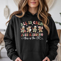 Gingerbread Medical Staff Hooded Sweatshirt, ER Nurse Christmas Hoodie, Emergency Room Holiday Pullover, Humorous RN Winter Nurse Hoodie