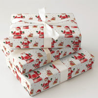 Ice Cream Santa Claus Gift Wrap, Dancing Santa Wrapping Paper, Polka Dot Holiday Wrapping Paper, Sweet Christmas Gift Wrapping Paper