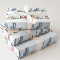 Watercolor Big Ben Gift Wrap, London Skyline Christmas Wrapping Paper, Winter Cityscape Wrapping Paper, Travel Lover Holiday Gift Wrap