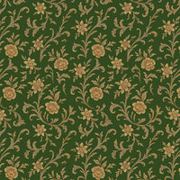 Green and Gold Floral Gift Wrap, Baroque Verdure Wrapping Paper, Vintage Damask Paper Roll, Elegant Wedding Christmas Present Wrap