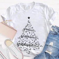 Holiday Musician Graphic Tee, Musical Notes Christmas Tree Shirt, Merry Christmas Music Lover Shirt, Music Teacher Holiday Present