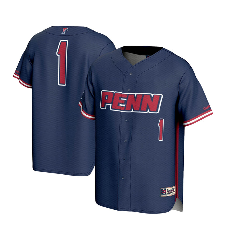 #1 Pennsylvania Quakers Lightweight Baseball Jersey - Navy