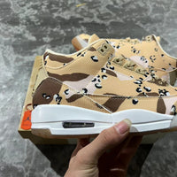 High Top Sneakers, Beige Black Colorway, Camouflage Pattern, Lace Up Design, Casual Gift for Sneaker Fans