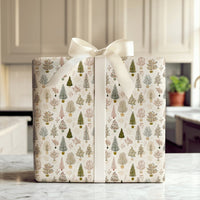 Modern Rustic Pine Gift Wrap, Potted Christmas Tree Wrapping Paper, Minimalist Holiday Gift Wrapping Paper, Festive Winter Paper Roll