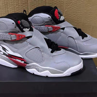 Sneakers, Gray Red Colorway, Reflective Detail, Lace Up Design, Casual Gift for Sneaker Fans