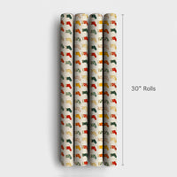 Vintage Holiday Gift Wrap, Christmas Stocking Wrapping Paper, Colorful Festive Christmas Wrapping Paper Roll, Traditional Xmas Present Wrap